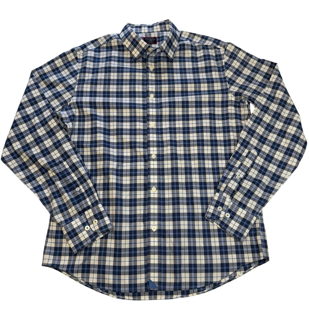 UNTUCKit Givry Plaid Shirt Men's L Slim Fit Blue Long Sleeve Button Down‎ Preppy